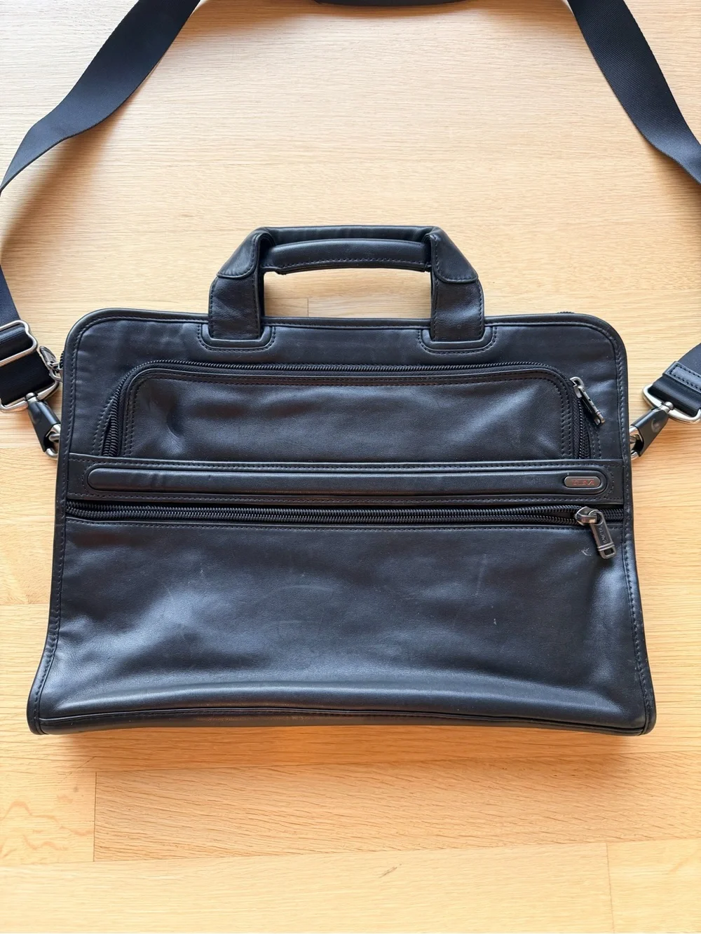 Tumi Alpha 2 Briefcase, Black Leather